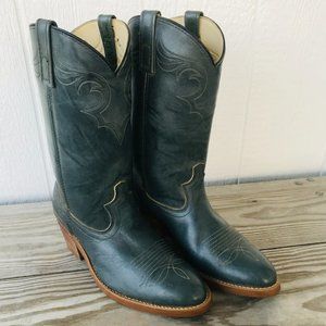 Vintage Dingo Acme Cowboy Western Boots Mens Sz 8 EW Gray Leather Campus